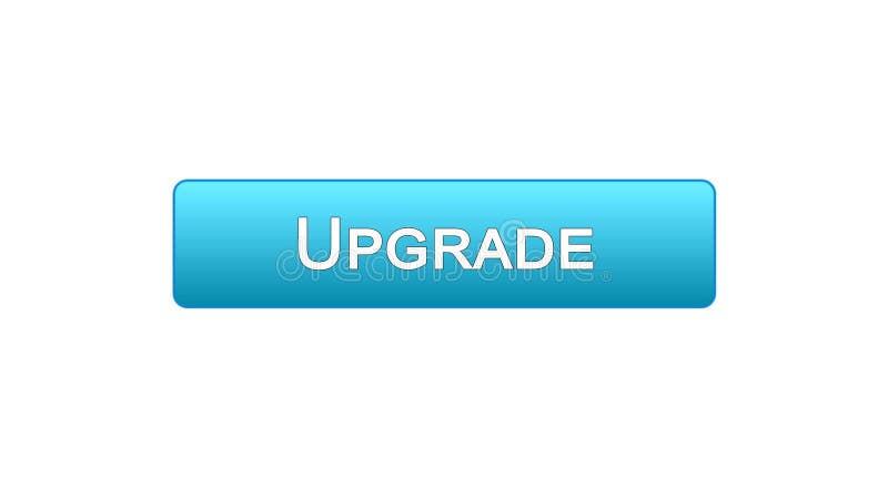 Upgrade web interface button blue color, software installation, program update vector illustration