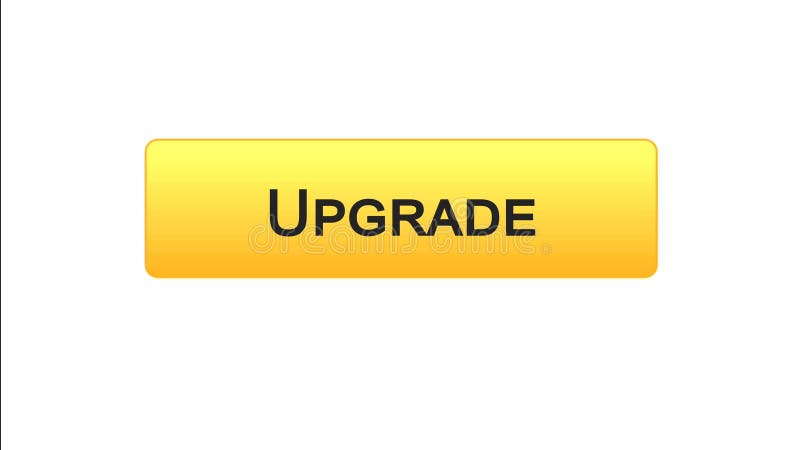 Upgrade web interface button orange color, software installation, program update vector illustration