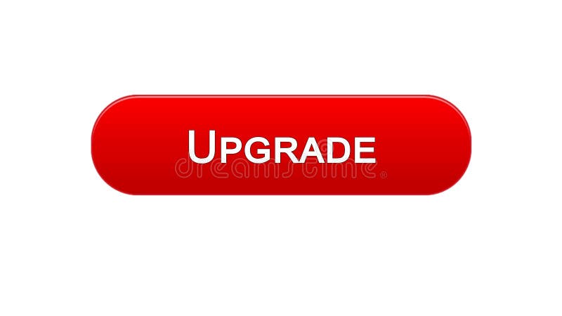 Upgrade web interface button red color, software installation, program update stock illustration