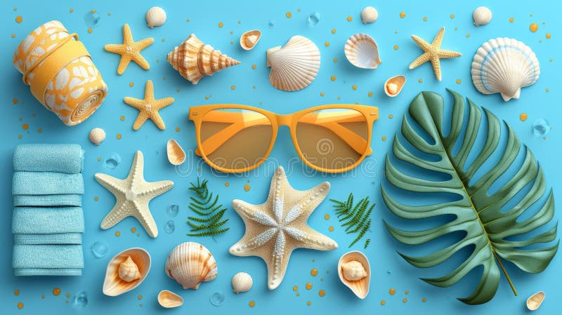 Summer clipart collection, upgrade your summer projects with this chic clipart bundle featuring trendy sunglasses, beach stock images