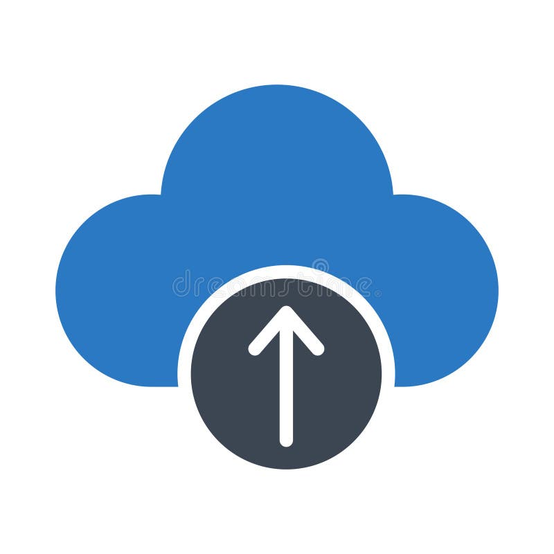 Upload cloud glyphs color vector icon vector illustration
