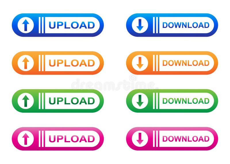Upload and download buttons stock illustration Upload and download buttons stock illustration
