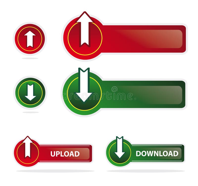 Upload and download buttons & icons