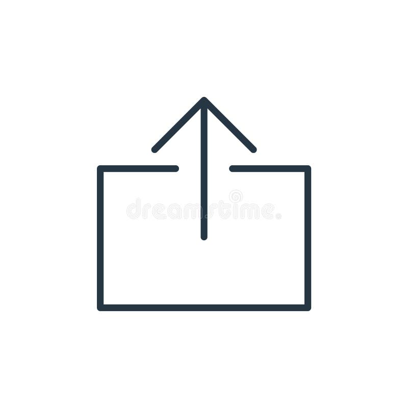 Upload file icon vector from user interface concept. Thin line illustration of upload file editable stroke. upload file linear royalty free illustration