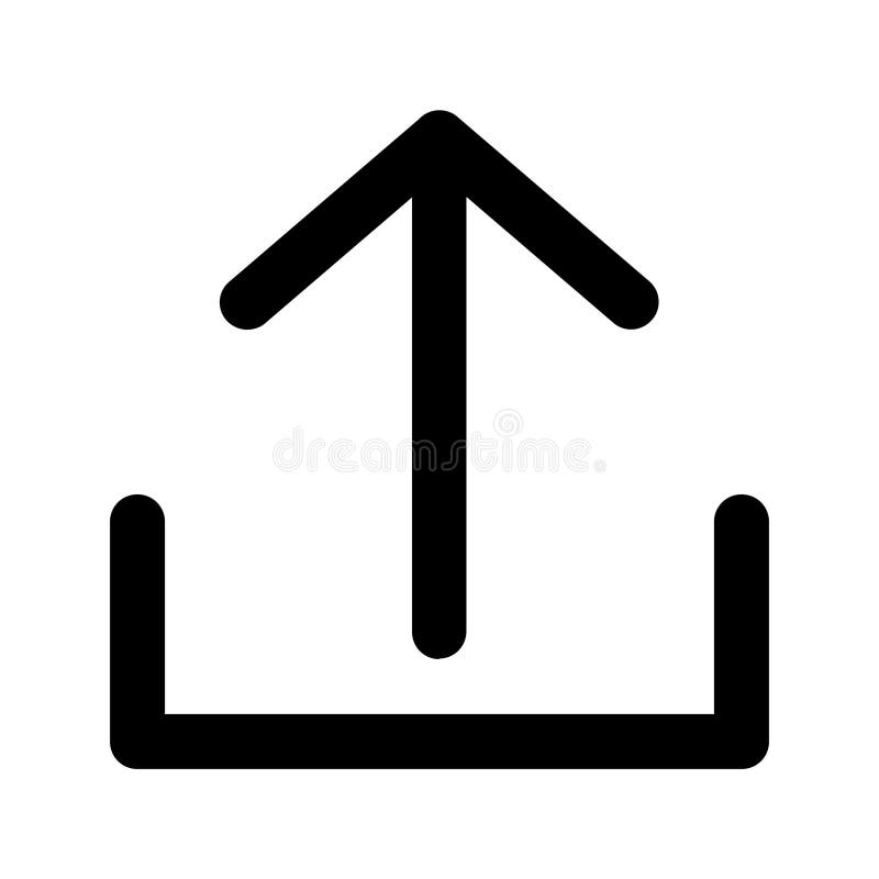 Upload icon. Scroll arrow up icon sign. Uploading file, sending symbol stock illustration