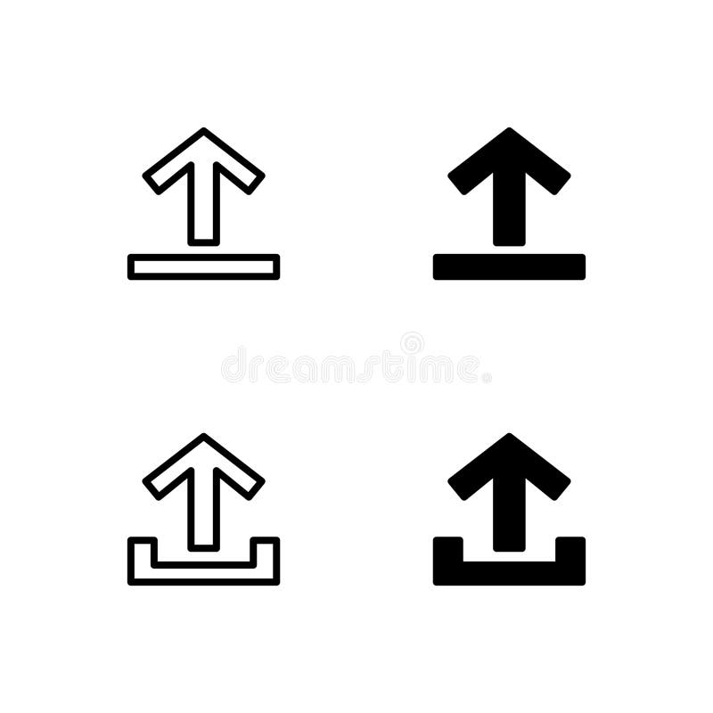 Upload icon vec tor set. Upload icons. Submit icons. stock illustration
