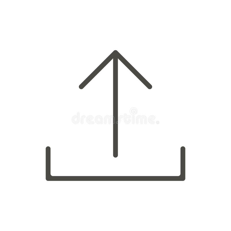 Upload icon vector. Line uploading symbol. royalty free illustration