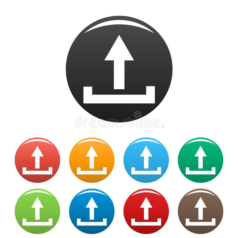 Upload icons set vector simple stock illustration