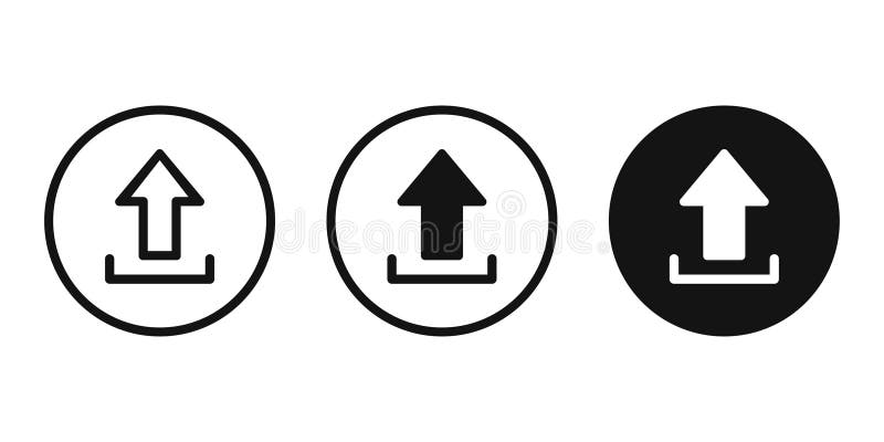 Upload vector icon set. Upload symbol. Upload button. stock illustration