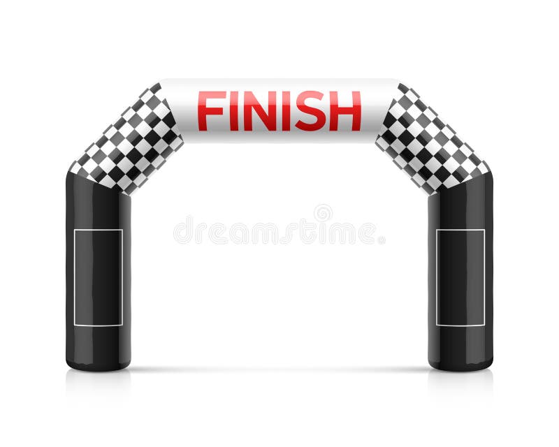 Inflatable finish line arch illustration. Inflatable archway template with checkered flag and places for sponsors advertising. Suitable for different outdoor sport events like marathon racing, triathlon, skiing and other. Inflatable finish line arch illustration. Inflatable archway template with checkered flag and places for sponsors advertising. Suitable for different outdoor sport events like marathon racing, triathlon, skiing and other