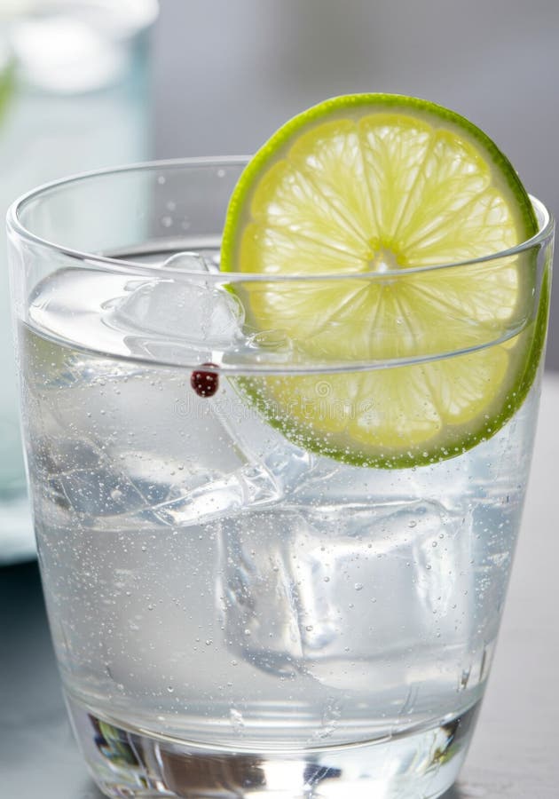 Uppdatera kalk och is i glas royaltyfri illustrationer
