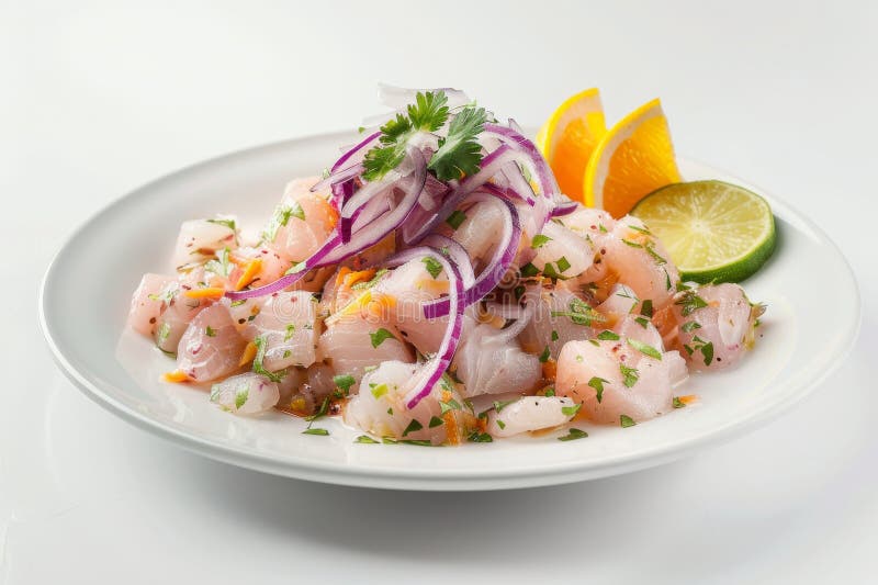 Uppdatering av Peruanska Ceviche Dish royaltyfri illustrationer