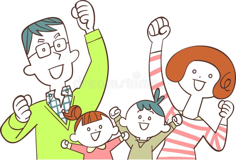 family 4 people clipart