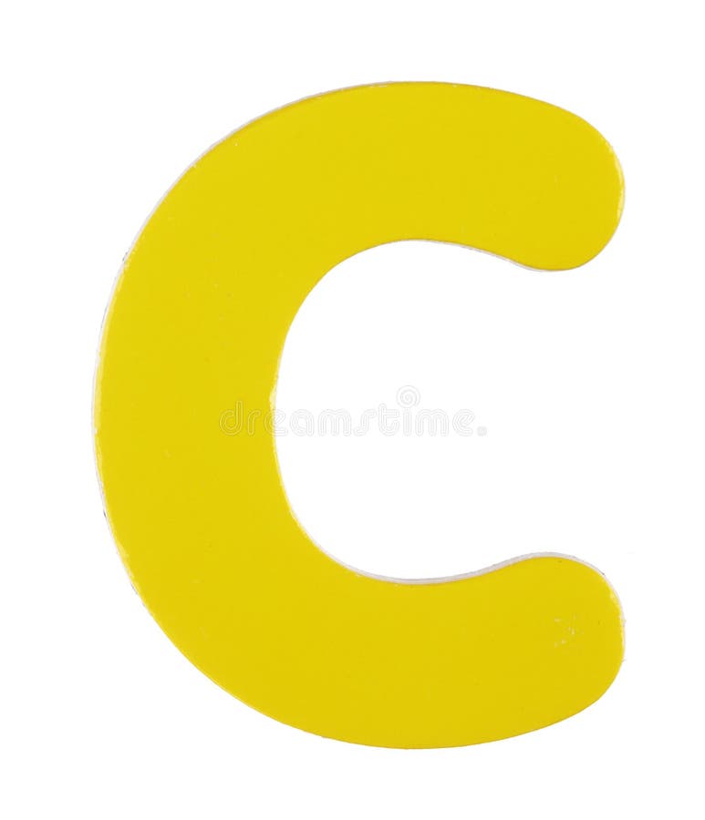 Upper case C magnetic letter on white with clipping path royalty free stock image