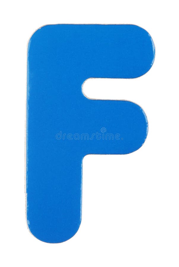 Upper case F magnetic letter on white with clipping path stock photo