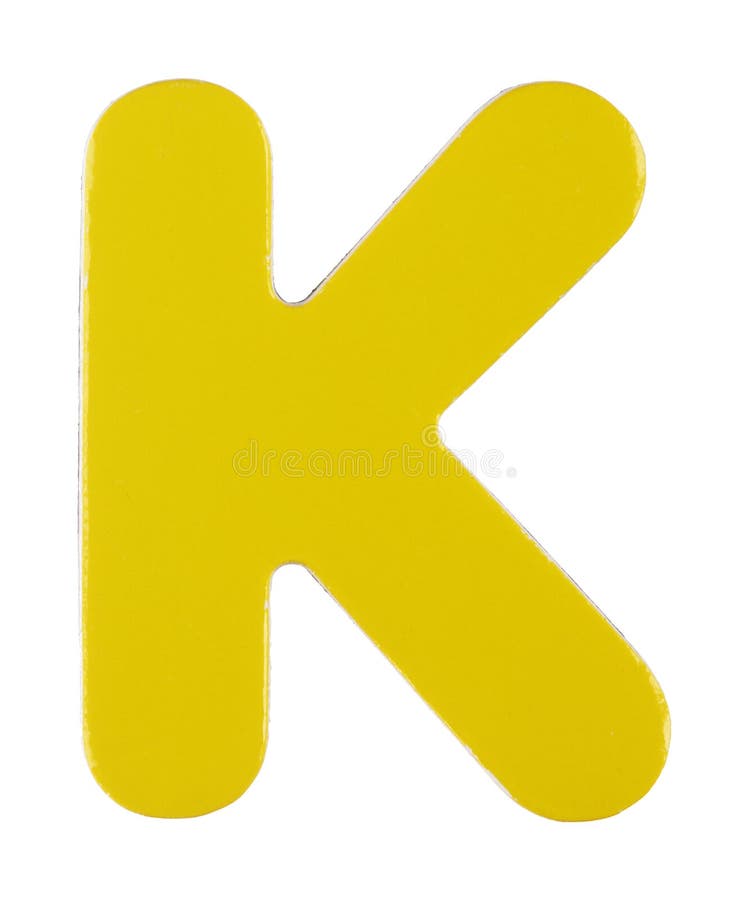 Upper case K magnetic letter on white with clipping path stock images
