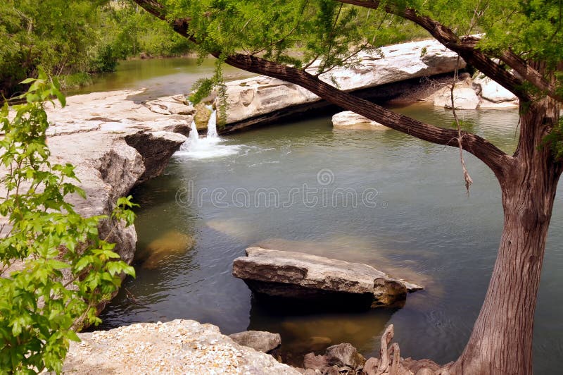 Upper Falls in Mckinney Falls State Park, Austin Texas Stock Photo