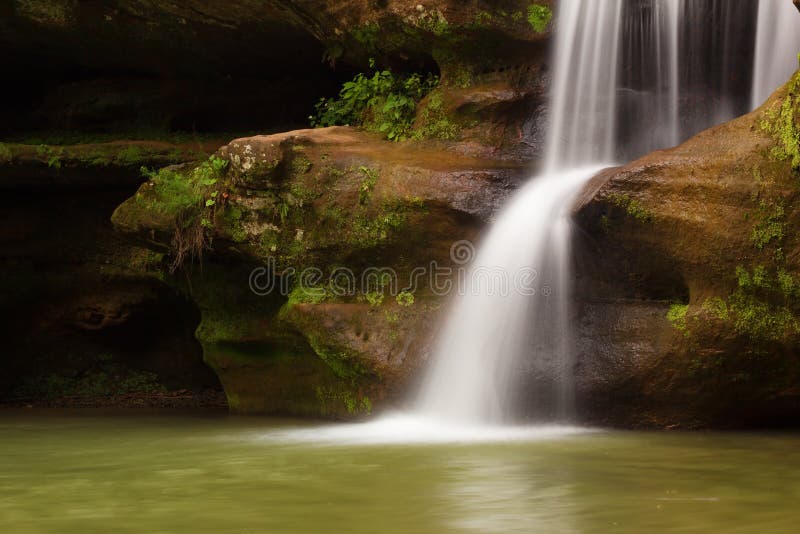 Closeup of Upper Falls at Old Man's Cave, Hocking Hills State Park, Ohio.