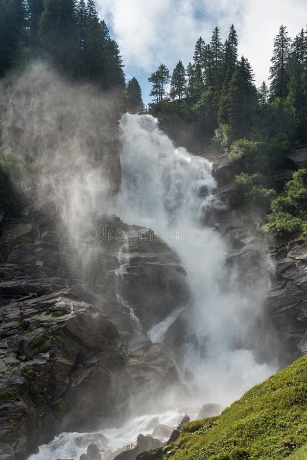 Upper Part of the Krimml Waterfalls, Highest Waterfall in Austria