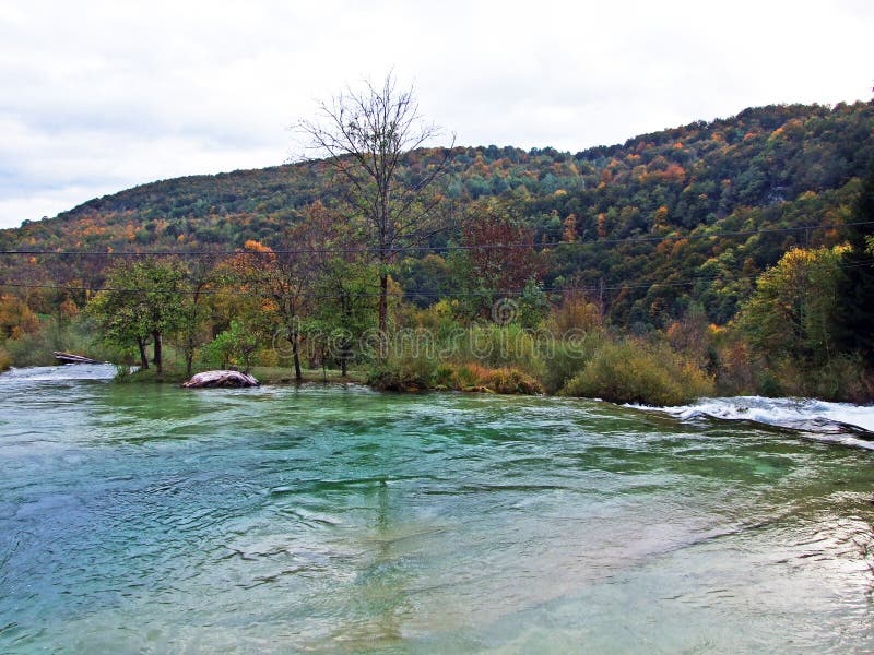 The upper part of the river Korana and below the Plitvice Lakes National Park, Croatia Gornji dio toka rijeke Korane. I podno nacionalnog parka Plitvicka jezera stock photography The upper part of the river Korana and below the Plitvice Lakes National Park, Croatia Gornji dio toka rijeke Korane. I podno nacionalnog parka Plitvicka jezera stock photography