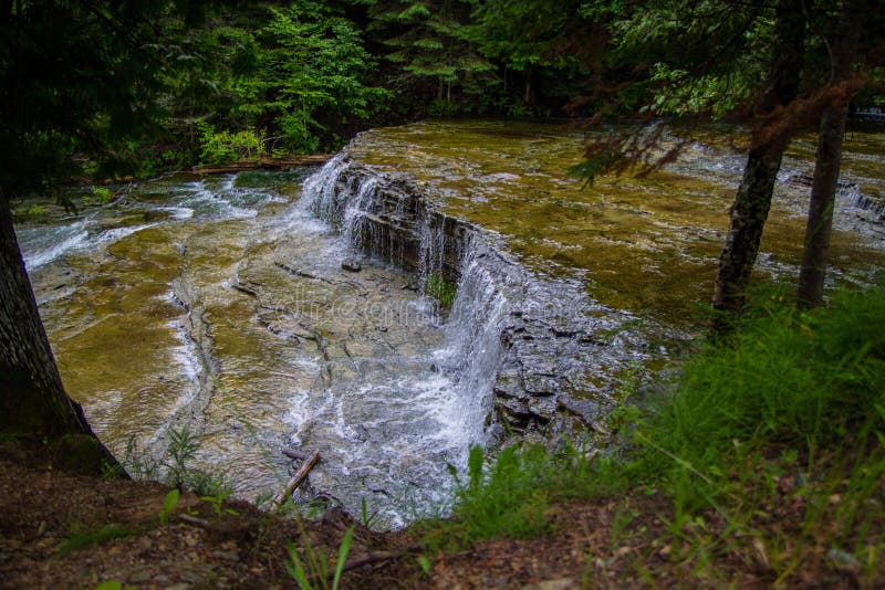 Au Train Waterfall In The Upper Peninsula Of Michigan