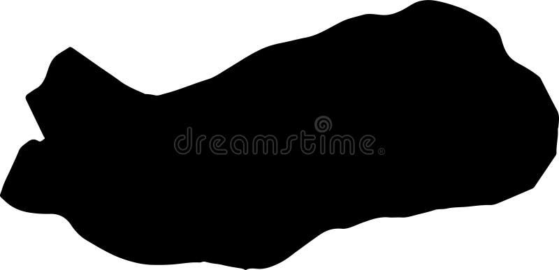 Upper River Gambia silhouette map with transparent background royalty free illustration