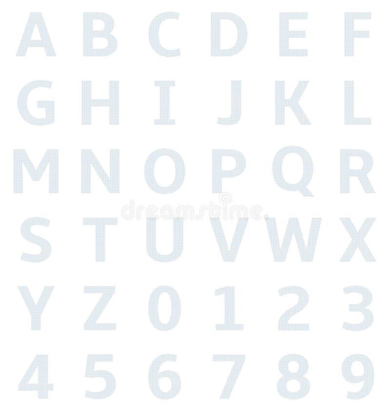 uppercase alphabet graph paper stock vector illustration of card