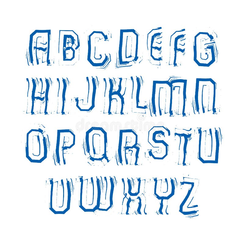 Uppercase calligraphic borstebokstäver, hand-målad ljus vektor stock illustrationer Uppercase calligraphic borstebokstäver, hand-målad ljus vektor stock illustrationer