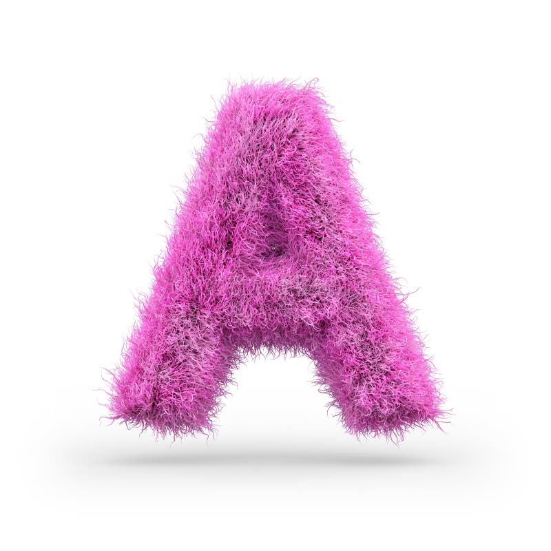 Uppercase fluffy and furry font. 3D