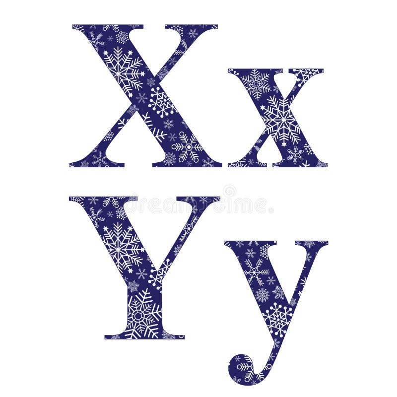 Uppercase and lowercase letters X and Y