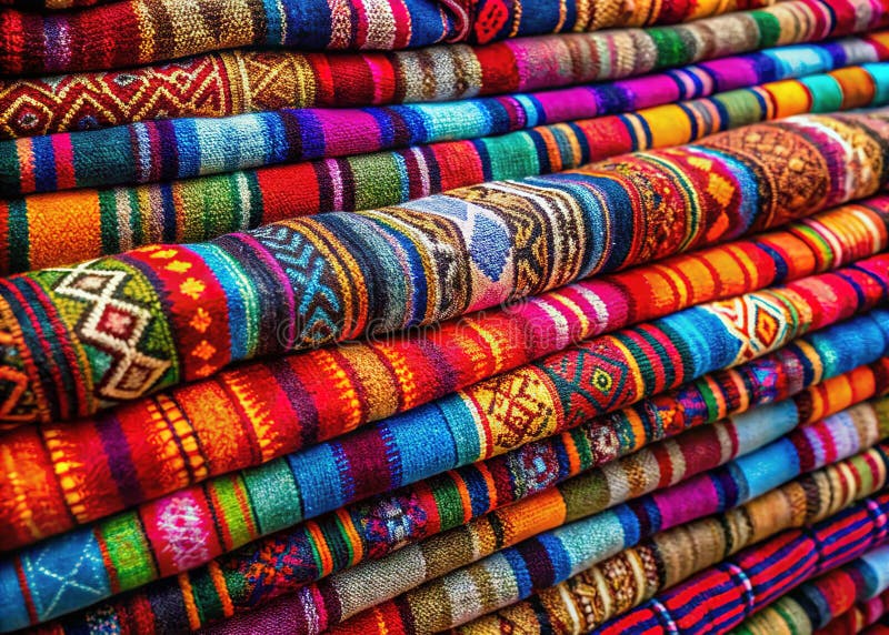 Upplyser den antika konsten av Andean Textiles A Symphony of Colors Patterns and Craftsmanship royaltyfri illustrationer