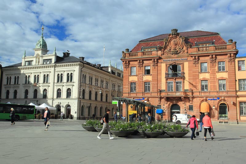 Uppsala main square stock photography