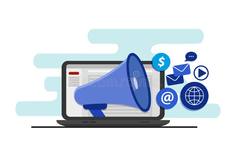 Uppsätta som mål åhörare till och med digital advertizing och att brännmärka, och digitalt massmedia som marknadsför, vektorbegre vektor illustrationer Uppsätta som mål åhörare till och med digital advertizing och att brännmärka, och digitalt massmedia som marknadsför, vektorbegre vektor illustrationer