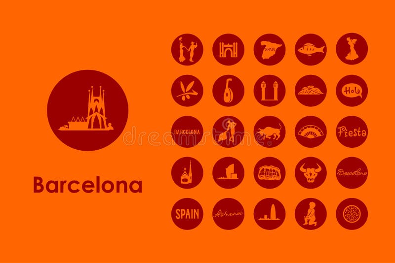 Uppsättning av Barcelona enkla symboler