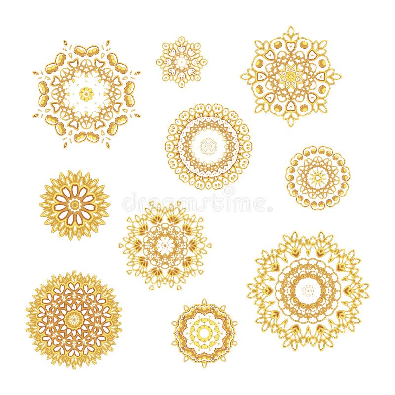 Uppsättning av de guld- modellerna stock illustrationer Uppsättning av de guld- modellerna stock illustrationer