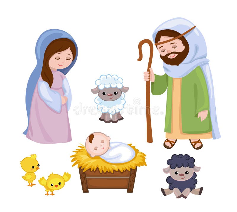 Uppsättning av julplatsbeståndsdelar stock illustrationer Uppsättning av julplatsbeståndsdelar stock illustrationer