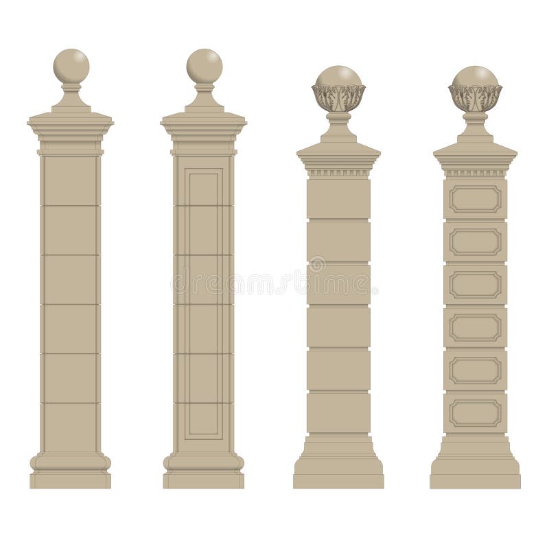 Uppsättning av kolonn 3 stock illustrationer