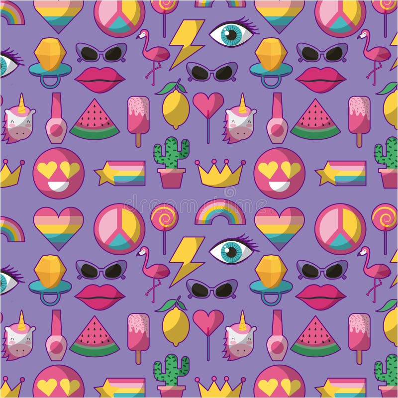 Uppsättning av lappar eller gulliga tecknad filmsymboler för klistermärkear stock illustrationer Uppsättning av lappar eller gulliga tecknad filmsymboler för klistermärkear stock illustrationer