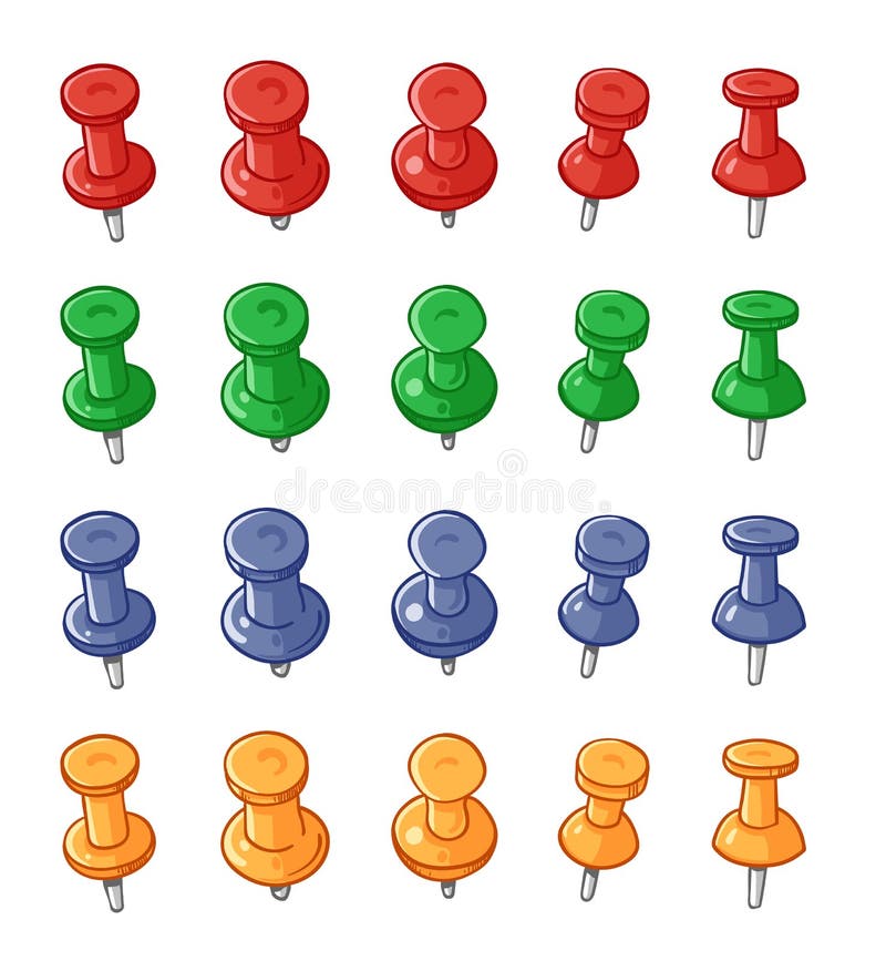 Uppsättning av pushben royaltyfri illustrationer