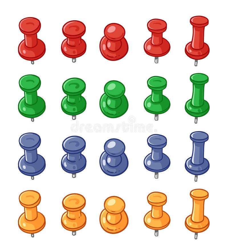 Uppsättning av pushben stock illustrationer