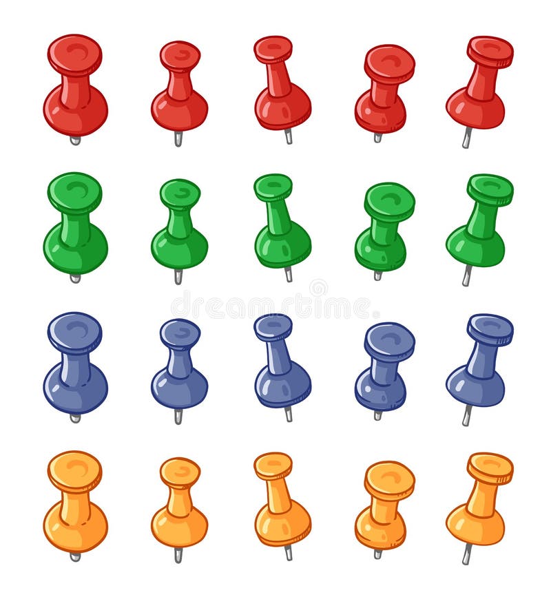 Uppsättning av pushben vektor illustrationer