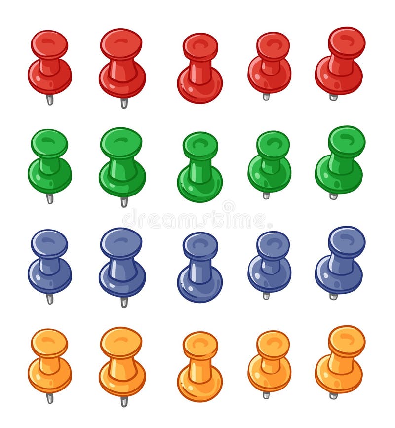 Uppsättning av pushben stock illustrationer