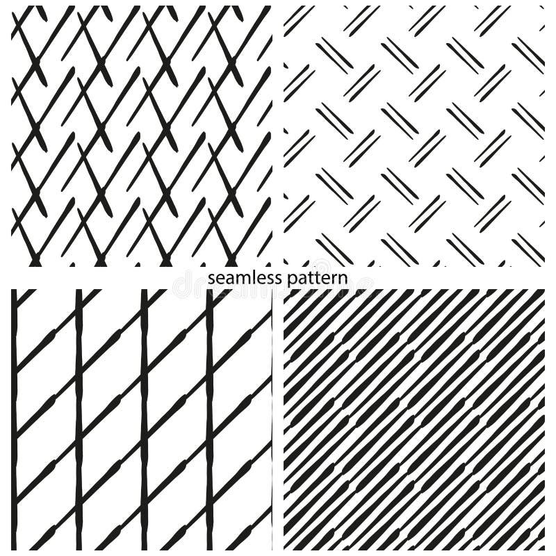 Uppsättning av sömlösa modeller - det förvridna abstrakta begreppet fodrar, raster, stock illustrationer Uppsättning av sömlösa modeller - det förvridna abstrakta begreppet fodrar, raster, stock illustrationer