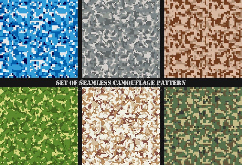 Uppsättning av sömlösa modeller för Multicam kamouflage Militär bakgrund och textur Camo kläder också vektor för coreldrawillustr vektor illustrationer Uppsättning av sömlösa modeller för Multicam kamouflage Militär bakgrund och textur Camo kläder också vektor för coreldrawillustr vektor illustrationer