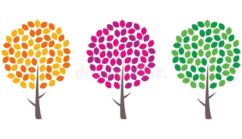 Uppsättning av träd royaltyfri illustrationer Uppsättning av träd royaltyfri illustrationer