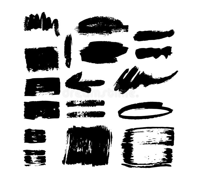 Uppsättning för borsteslaglängdvektor stock illustrationer Uppsättning för borsteslaglängdvektor stock illustrationer