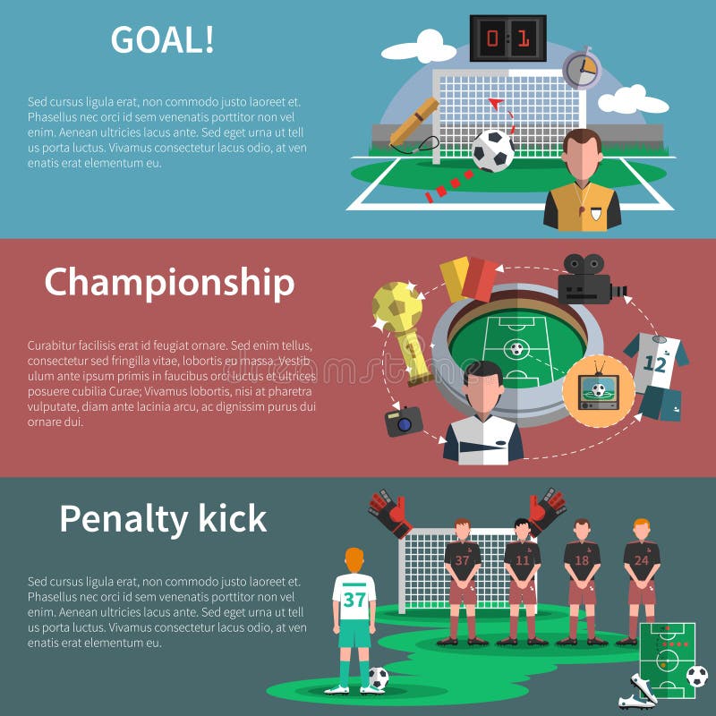 Uppsättning för fotbollsportbaner vektor illustrationer Uppsättning för fotbollsportbaner vektor illustrationer