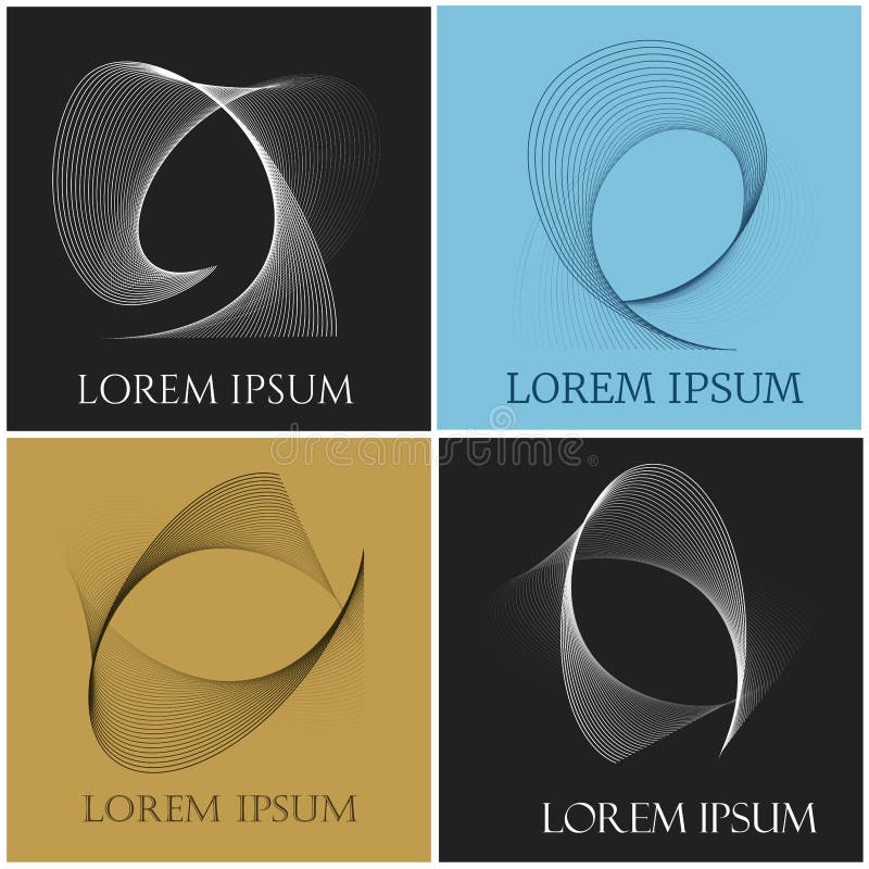 Uppsättning för konturdiagramemblem stock illustrationer Uppsättning för konturdiagramemblem stock illustrationer