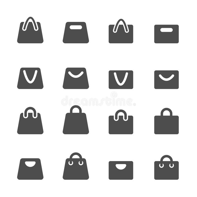 Uppsättning för symbol för shoppingpåse, vektor eps10 royaltyfri illustrationer Uppsättning för symbol för shoppingpåse, vektor eps10 royaltyfri illustrationer