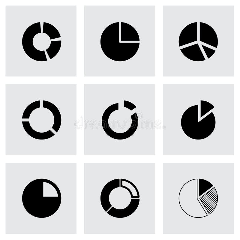 Uppsättning för symbol för vektorpajdiagram vektor illustrationer